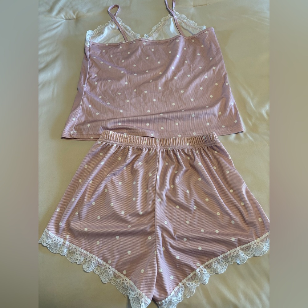 Silky Polka Dot Pajamas Short Set
